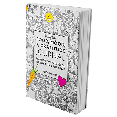 Food, Mood, & Gratitude Journal front cover
