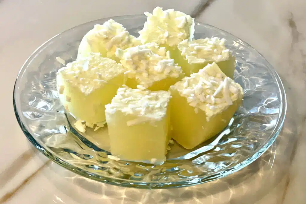 piña-colada jello cubes with Ultima Replenisher Electrolyte mix