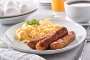 eggs and sausage, high cholesterol meal