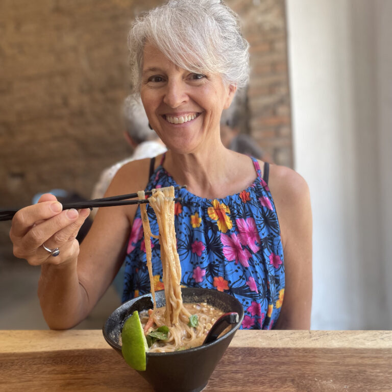 Heidi Hackler, CHHC, Functional Wellness Coach eating ramen